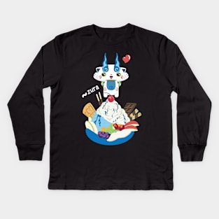 Ice Cream Komasan Kids Long Sleeve T-Shirt